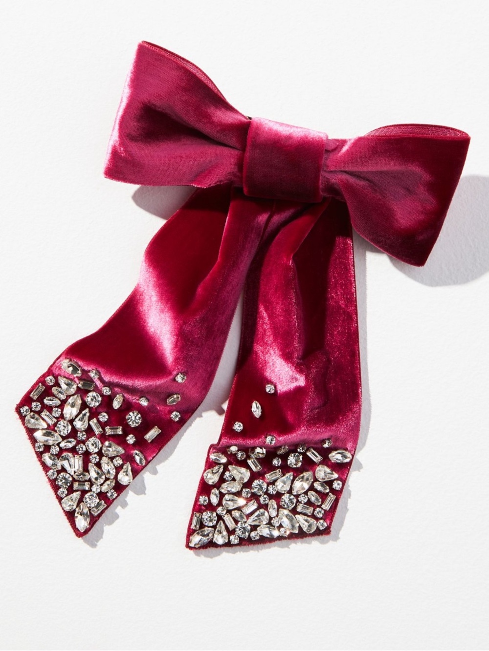 Mignonne Gavigan Matilee Burgundy Velvet Rhinestone Hair Bow